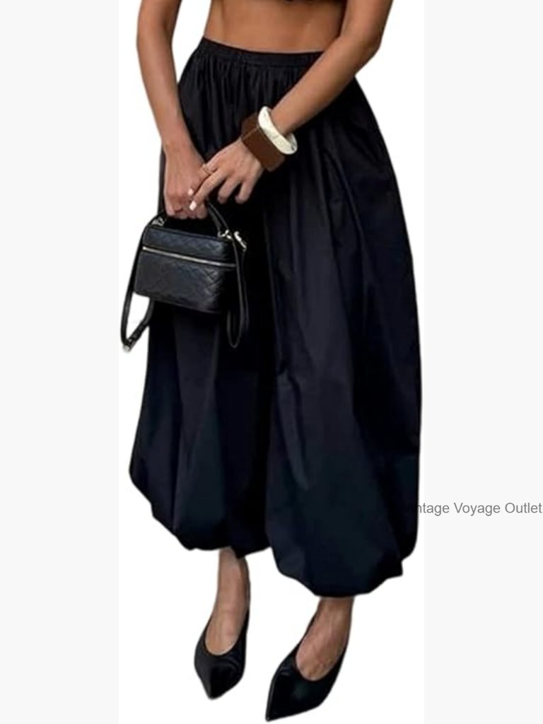 Women's Palazzo Balloon Pants Wide Leg Pleated Barrel Harem Casual Joggers